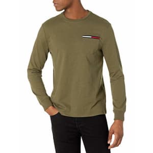 Tommy Hilfiger Men's Long Sleeve Cotton T Shirt, Army Green, XS for $29 Tommy Hilfiger Men's Long Sleeve Cotton T Shirt, Army Green, XS for $29