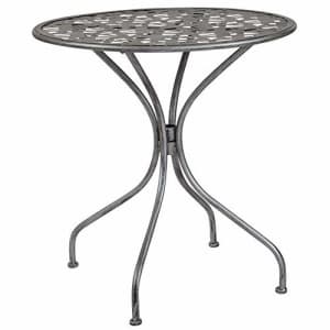 Flash Furniture Agostina Series 27.5" Round Antique Silver Indoor-Outdoor Steel Patio Table for $202