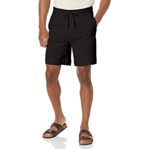 BOSS Men's Patch Logo French Terry Shorts, Black Fog, XL for $56