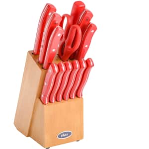 Oster Evansville 14-Piece Stainless Steel Cutlery Block Set for $34