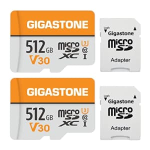 Gigastone 512GB Micro SD Card 2-Pack, 4K Video Pro, GoPro, Surveillance, Security Camera, Action for $119