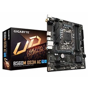 GIGABYTE B560M DS3H AC (LGA 1200/ Intel/ B560/ Micro-ATX/Dual M.2/ PCIe 4.0/ USB 3.2 Gen1/ GbE for $112