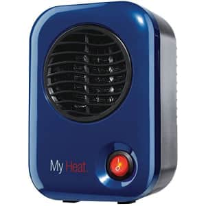 Lasko Heating Space Heater, 3.8" x 4.3" x 6.1" tall, Blue for $30
