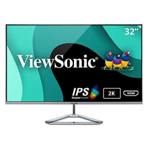 ViewSonic VX3276-2K-MHD 32 Inch Widescreen IPS 1440p Monitor with Ultra-Thin Bezels, HDMI for $220