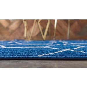 Unique Loom Trellis Frieze Collection Lattice Moroccan Geometric Modern Navy Blue Area Rug (2' 0 x for $23