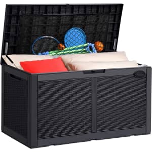 Yitahome 100-Gallon Large Deck Box w/ Storage Net for $100