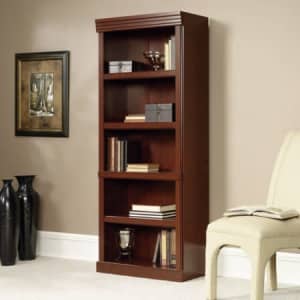Sauder Heritage Hill 5-Shelf Library Bookcase Bookshelf Cherry Furniture Storage Adjustable Shelves Wood for $150