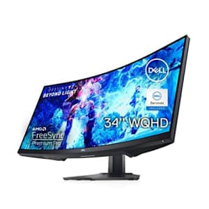 Dell Curved Gaming, 34 Inch Curved Monitor with 144Hz Refresh Rate, WQHD (3440 x 1440) Display, for $330
