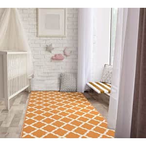Ottomanson PNK7029-2X6 Trellis Rug, 2'2" x 6', Orange for $19