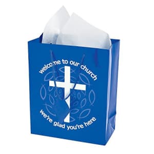 Fun Express Blue Welcome to Our Church Gift Bags (Set of 12) Religious Party Supplies for $18 Fun Express Blue Welcome to Our Church Gift Bags (Set of 12) Religious Party Supplies for $18