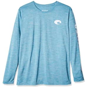 Costa Del Mar Men's Tech Crew Performance Long Sleeve Shirt, Cationic Blue, Large for $24