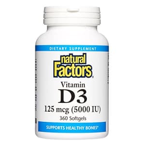Natural Factors, Vitamin D3 5000 IU (125 mcg), Supports Strong Bones, Muscles and Immune Function, for $25