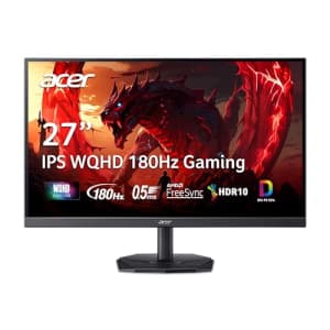 Acer Nitro 27" WQHD 2560 x 1440 IPS Gaming Monitor | AMD FreeSync | Up to 180Hz Refresh | Up to for $180