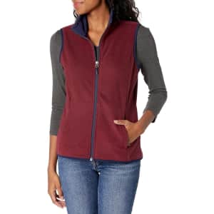 Amazon Essentials Women's Classic-Fit Sleeveless Polar Soft Fleece Vest for $7