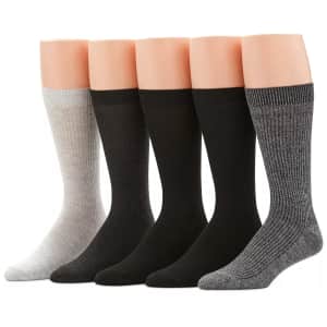 Perry Ellis Portfolio Men's 5-Pk. Ribbed Crew Socks for $10