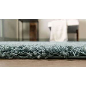 Unique Loom Solo Solid Shag Collection Modern Plush Light Slate Blue Area Rug (2' 2 x 3' 0) for $17