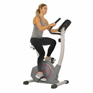Sunny Health & Fitness Stationary Upright Exercise Bike with Performance Monitor, Tablet/iPad for $190
