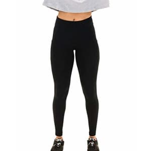 Spalding Women's Activewear Cotton Blend 28" Inseam Legging with Pocket, Black, S for $29