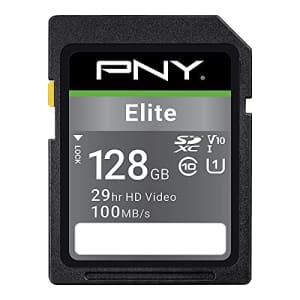 PNY 128GB Elite Class 10 U1 V10 SDXC Flash Memory Card - 100MB/s, Class 10, U1, V10, Full HD, for $15