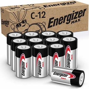 Energizer MAX C Batteries, Premium Alkaline C Cell Batteries (12 Battery Count) for $25 Energizer MAX C Batteries, Premium Alkaline C Cell Batteries (12 Battery Count) for $25