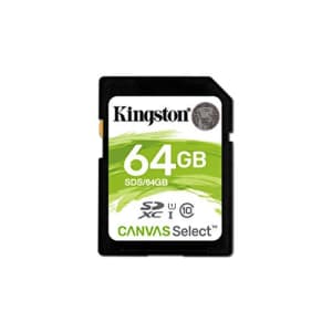Kingston Canvas Select 64GB SDHC Class 10 SD Memory Card UHS-I 80MB/s R Flash Memory Card (SDS/64GB) for $7