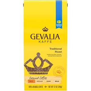 Gevalia Traditional Mild Roast Ground Coffee (12 oz Bags, Pack of 6) for $11 Gevalia Traditional Mild Roast Ground Coffee (12 oz Bags, Pack of 6) for $11