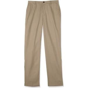Amazon Essentials Men's Classic-Fit Wrinkle-Resistant Flat-Front Chino Pants for $4