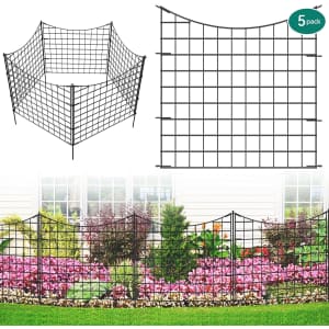 YitaHome 30" L x 25" H Metal Garden Fence Panel 5-Pack for $42 YitaHome 30" L x 25" H Metal Garden Fence Panel 5-Pack for $42