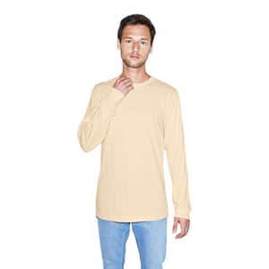 American Apparel Men's Organic Fine Jersey Crewneck Long Sleeve T-Shirt, Natural, 2X-Large for $20