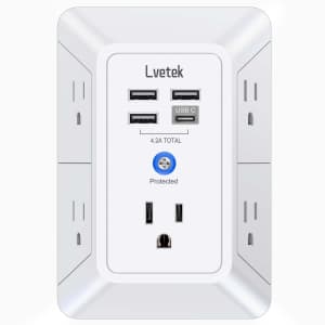 Lvetek Multi Plug Outlet Extender for $8