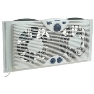 Holmes Dual 8" Blade Twin Window Fan with Manual Controls, 3 Speed Settings, White for $115
