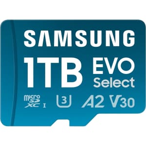 Samsung EVO Select 1TB microSD Memory Card + Adapter for $80