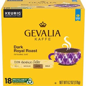 Gevalia Dark Royal Roast K-Cup Coffee Pods (72 Pods, 4 Packs of 18) for $52
