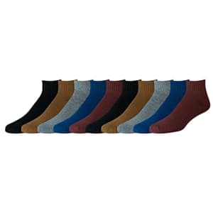 Amazon Essentials Men's Cotton Half Cushioned Ankle Socks, Pack of 10, Blue/Red/Black, 12-14 for $44