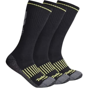 Timberland Men's Pro Crew Socks 3-Pack for $6