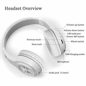 Bluedio Bluetooth 5.0 Headphones Over Ear, Wireless and Wired Bluetooth On-Ear Stereo Earphones for $29