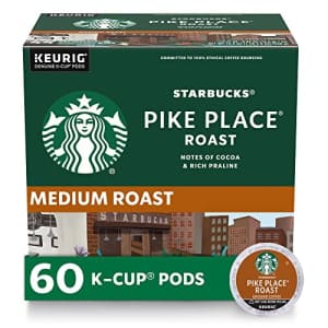 Starbucks K-Cup Coffee PodsMedium Roast CoffeePike Place Roast for Keurig Brewers100% Arabica6 for $37