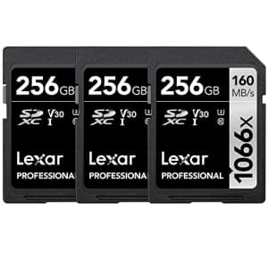 Lexar Professional 1066x 256GB SDXC UHS-I Card Silver Series Memory Card - (Pack of 3) for $320