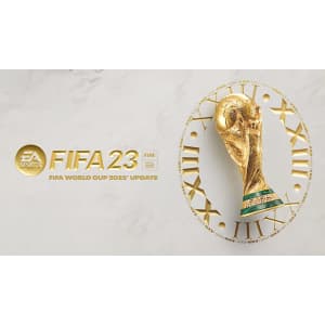 Steam Soccer Celebration Sale. Titles include the pictured FIFA 23 with FIFA World Cup 2022 Update for $27.99 (that's $42 off).