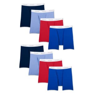 Fruit of the Loom Men's Active Cotton Blend Lightweight Boxer Briefs 8-Pack for $11