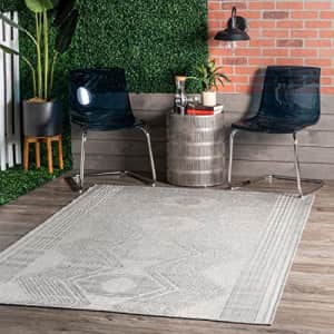 nuLOOM Ranya Tribal Indoor/Outdoor Area Rug - 4x6 Indoor/Outdoor Area Rug Casual Light Grey/Ivory for $24 nuLOOM Ranya Tribal Indoor/Outdoor Area Rug - 4x6 Indoor/Outdoor Area Rug Casual Light Grey/Ivory for $24