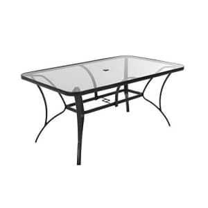 CoscoProducts COSCO 88646GLGE Paloma Patio Tempered Glass Top Dining Table, Gray for $174