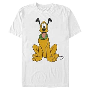 Disney Men's Characters Traditional Pluto T-Shirt, White, Large for $15