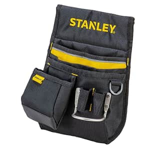 STANLEY Leather Tool Belt Pouch, Double Pocket Storage Organiser, Hammer Loop, 1-96-181 for $29