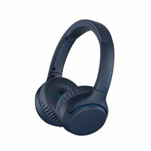 Sony WH-XB700 Wireless Extra Bass Bluetooth Headphones, Blue (Renewed) for $45