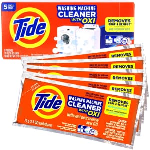 Tide 2.6-oz. Washing Machine Cleaner 5-Pack. Clip the on-page coupon to get this price &ndash; you'd pay $12 at Home Depot.