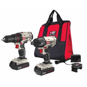 Porter-Cable 20V Max Cordless Drill Combo Kit & Impact Driver for $187
