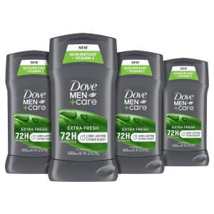 Dove Men+Care Antiperspirant Deodorant 4-Pack for $18 Dove Men+Care Antiperspirant Deodorant 4-Pack for $18