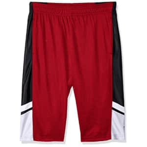 Southpole Boys' Big Basic Basketball Mesh Shorts, red, Medium for $13