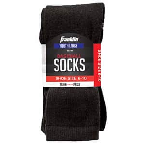 Franklin Sports Youth Baseball Socks - Baseball and Softball Socks - Black - Large for $24